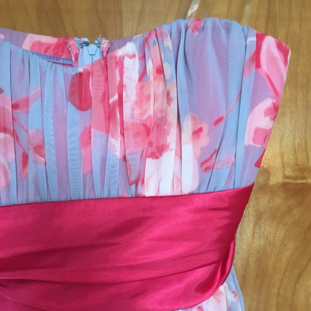 Flowery Strapless Dress